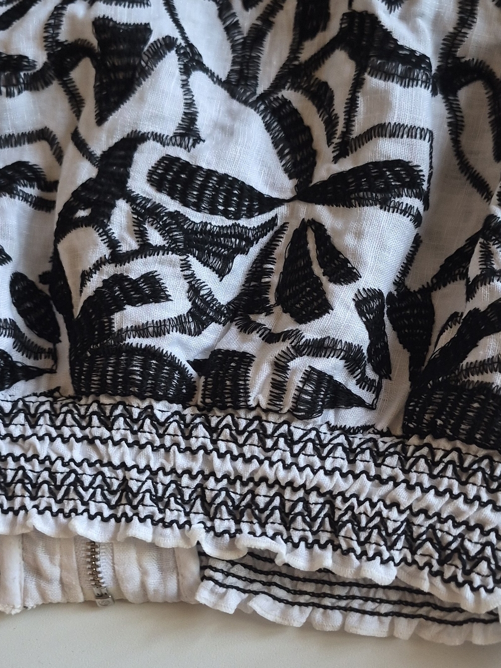 Chico's Black & White Floral Embroidered Jacket - Picture 4 of 6